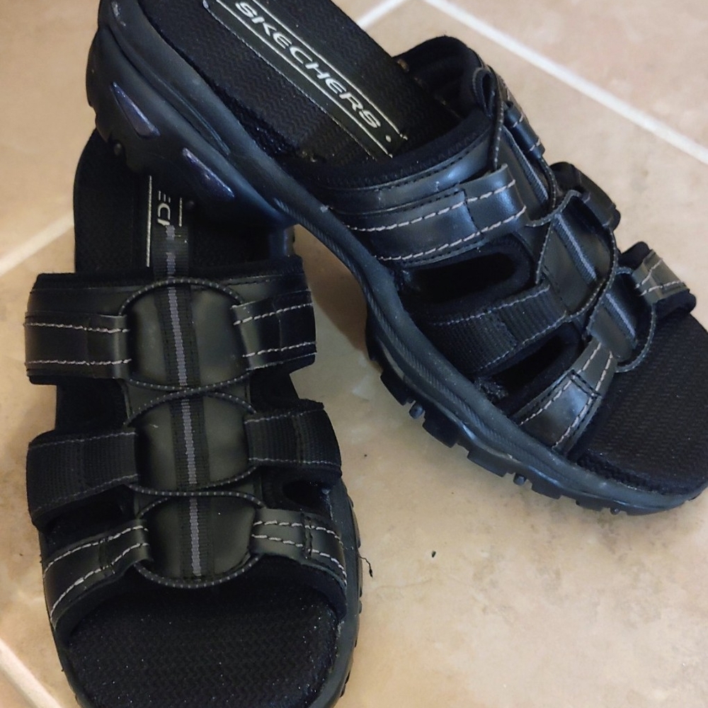 Skechers Black Strappy Sandals